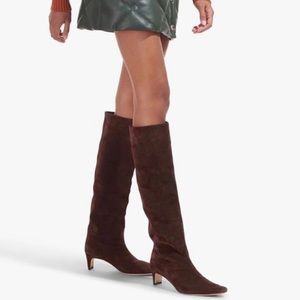 Staud Wally Boot in Mahogany Suede